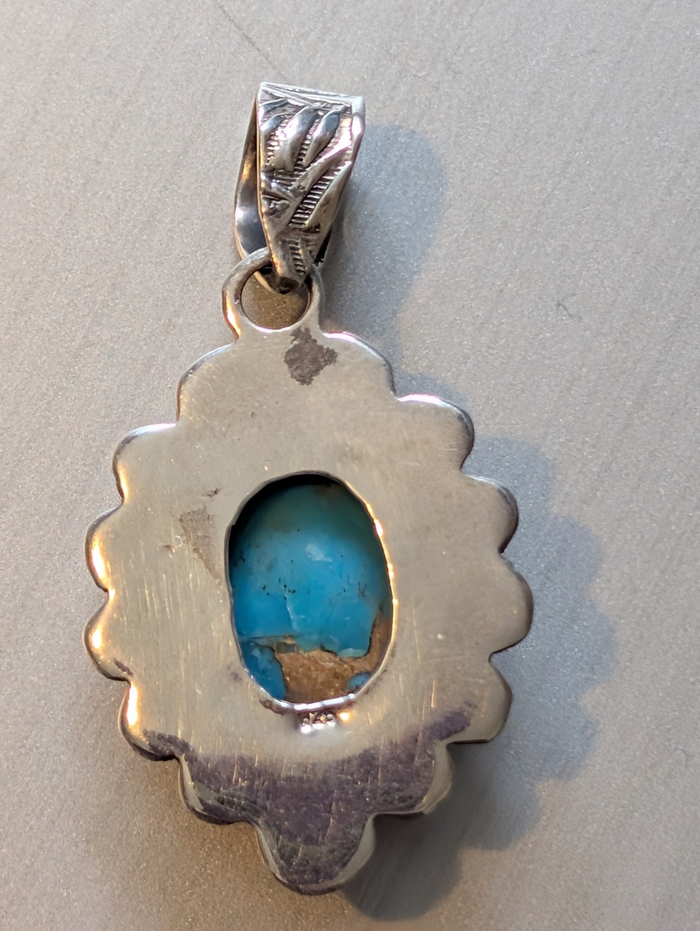 925 Silver And Turquoise Pendant - Picture 3 of 5